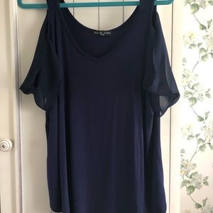 New without tags Cold Shoulder Navy Top